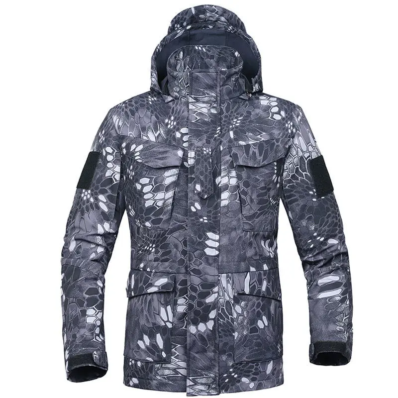 

Outdoor windshield men's leather waterproof soft shell stormtrooper windproof autumn and winter jacket.