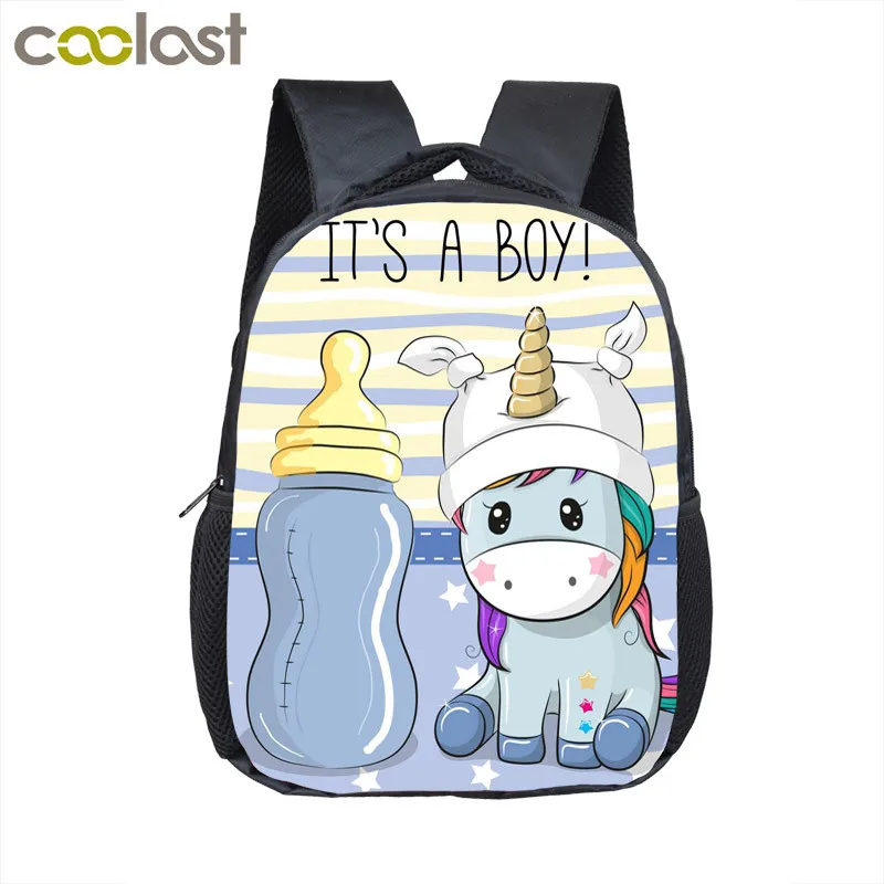 12unicornowl07 Детские школьные сумки с рисунком единорога для мальчиков и девочек, сумка для детского сада, сумка для малышей, детский школьный рюкзак, сумка для книг, подарок - Цвет: 12unicornowl07