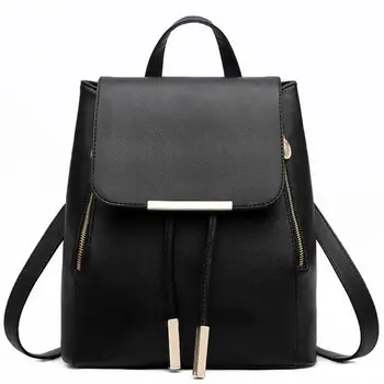 

Women Backpack Fashion Girls Leather Backpack Candy Color Teenage School bag Mochila High Quality Satchel