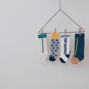 

2020 Fashion Kids Tube Socks Fall Winter Toddler Girls Boys Wolf and Rita Design Cotton Socks Baby Brand Polka Dot Sock