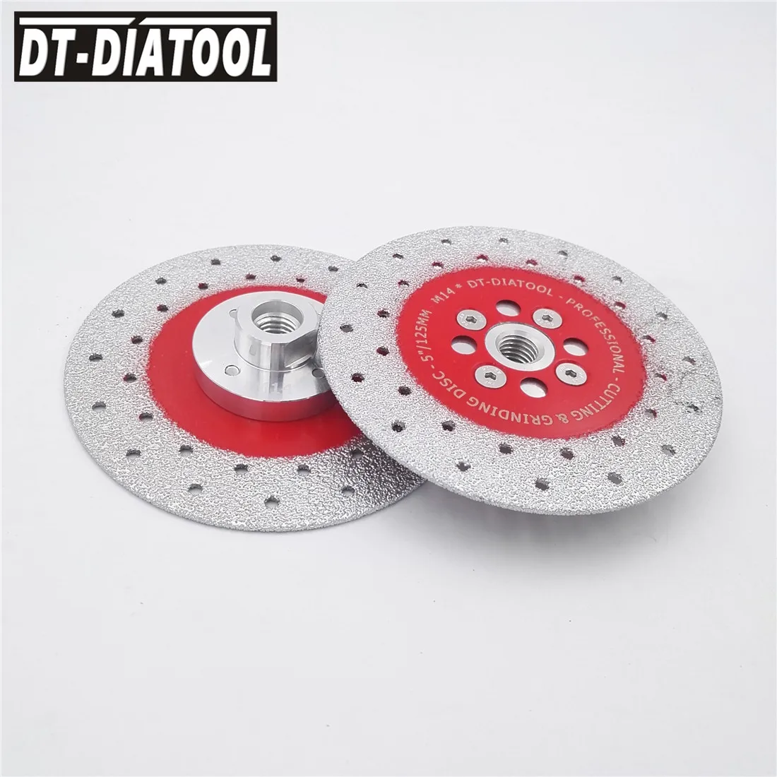 DT-DIATOOL 2 шт. 125 мм/" M14 двухсторонняя вакуумная пайка Алмазная резка и шлифовальный диск пильный диск Быстрая резка измельчения мрамора гранита