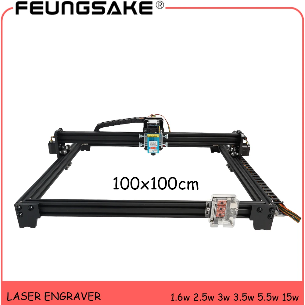 100*100cm big area engraver 15w laser machine PMW control TT laser carving machine 5500mw Laser1600mw Laser Engraving Machine