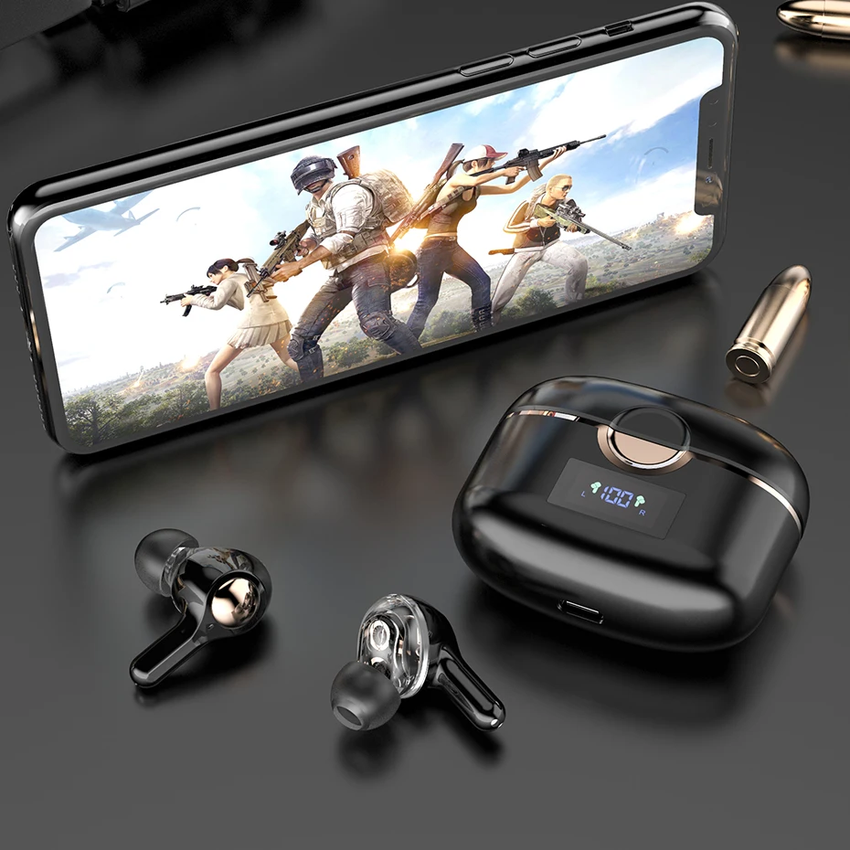 New 2021 Wireless Earbuds with 4 Mics TWS Bluetooth 5.1 Earphones True Stereo Bass Hifi USB C Charge For Phone | Электроника