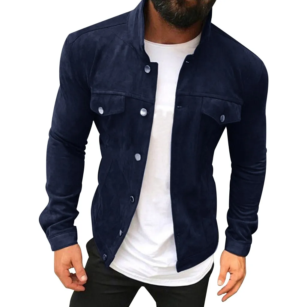 Mens Jackets Coats Flight Jackets Men's Button Autumn Winter Military Outwear street Pure Color Breathable Coats#251011
