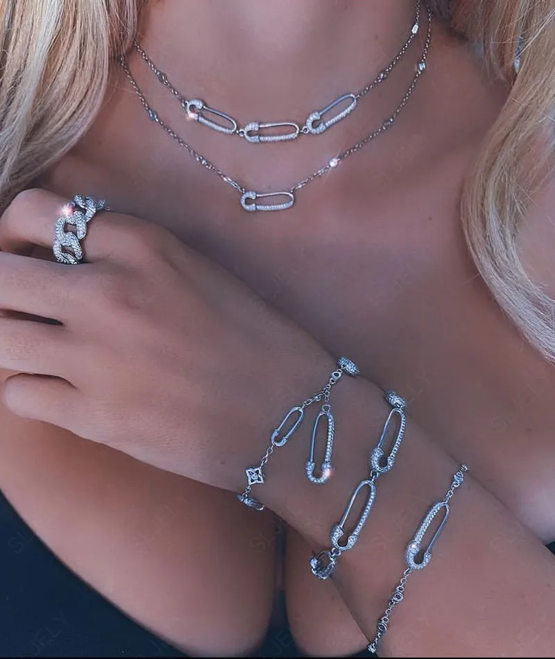 

Женский анклет из серебра 925 пробы, с булавкой