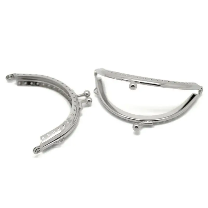 

5PCs Silver Tone Purse Bag Metal Arch Frame Kiss Clasp Lock 9x6.3cm