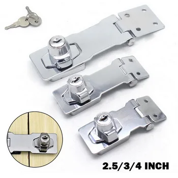 

Home Drawer Cabinet Lock With Key Cylinder Hasp Copper Core Key Locking Hasp for Shed Cupboard Drawer Door Locker