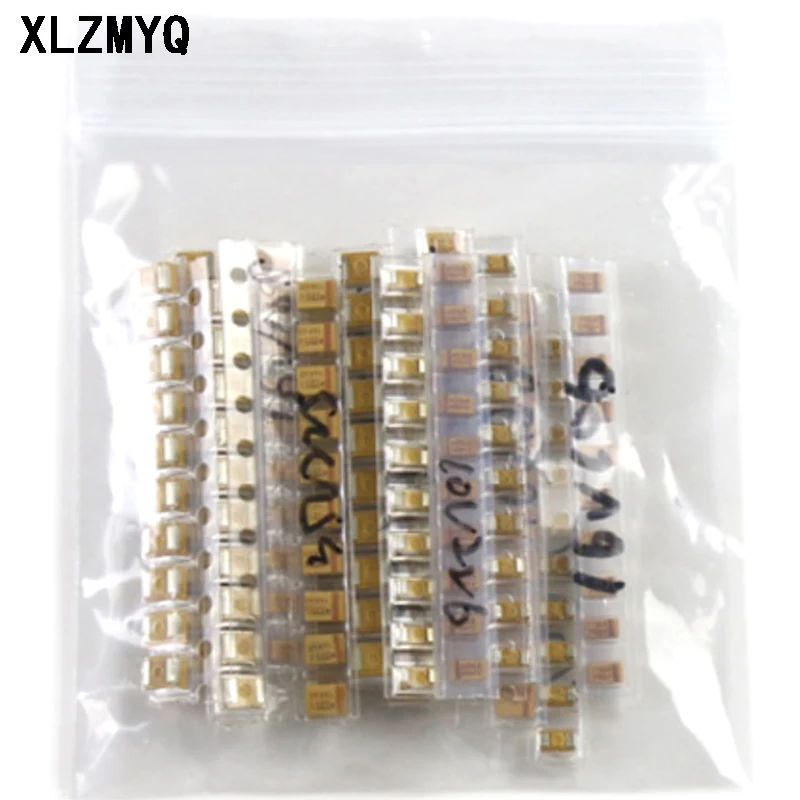 15 valori * 10 pezzi Kit assortimento di condensatori al tantalio SMD A/B Case condensatore al tantalio Set 1UF 2.2UF 4.7UF 10UF 47UF condensatori