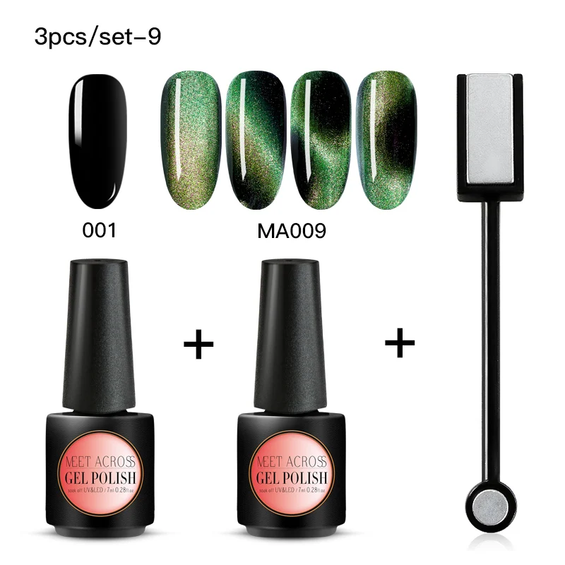 Набор гель-лаков для ногтей эффект хамелеона кошачий глаз гель замачивается УФ-гель лак магнитный лак для ногтей - Цвет: AZH06012