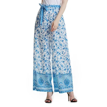 

Boho Women Baggy Flare Pants Office Lady Wide Leg Gypsy Palazzo High Waist Loose Wide Leg Trousers Bell Bottoms