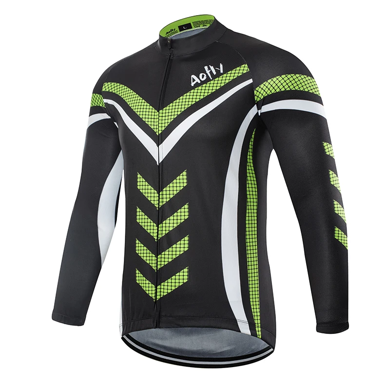Aofly Jersey Pro Team Ropa Ciclismo Hombre набор для триатлона, велосипедная одежда для горного велосипеда, комплект с нагрудником красного и синего цвета, Лидер продаж, длинный рукав - Цвет: Thin long top