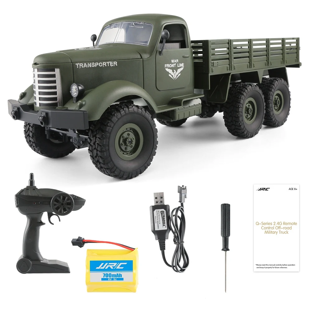 Najtaniej 116 2.4G 6WD pilot zdalnego sterowania ciężarówki wojskowe 6 napęd na wszystkie koła Off Road RC Model pojazdu armii wspinaczka samochodów auto armia ciężarówka zabawki chłopięce