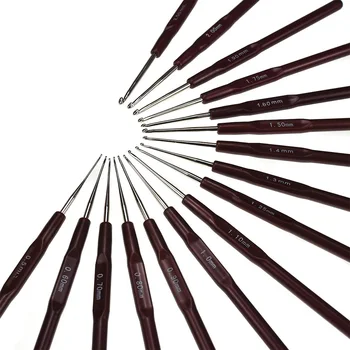 

16pcs Yarn Handle Stitches Knitting Needles Kit Sewing Tool Aluminium Sweater DIY Handmade Crochet Hook Set Portable Weave Craft