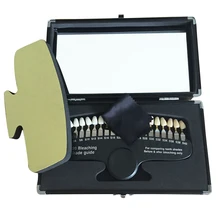 20 цветов Отбеливание зубов 3D тени руководство цвет компаратор с зеркалом стоматология холодный Светильник Описание отбеливание стоматологическая пластина