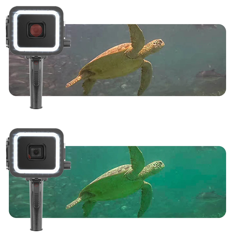 

SHOOT for GoPro 40M 900LM Underwater Waterproof LED Video Diving Fill in Light Flashlight Red Filter for GoPro Hero 7 6 5 Black