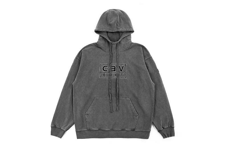 2019FW CAV EMPT толстовки с вышивкой для женщин и мужчин, толстовки с капюшоном с потертостями, пуловеры, одноцветные плотные толстовки с капюшоном больших размеров - Цвет: Серый