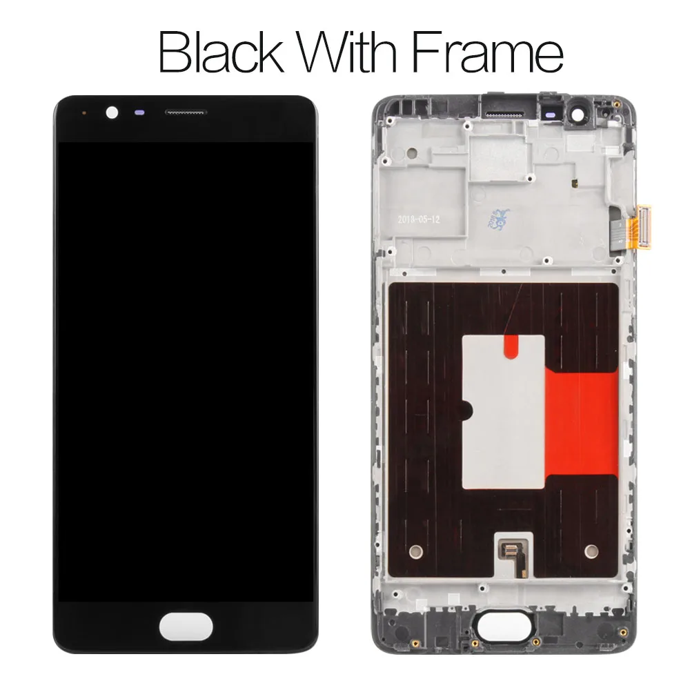 oneplus3t blackFrame 5,5 ''1080x1920 Дисплей для OnePlus 3T ЖК-дисплей Экран сенсорный экран дигитайзер рамка в сборе запасные части для One plus A3010 - Цвет: oneplus3t blackFrame