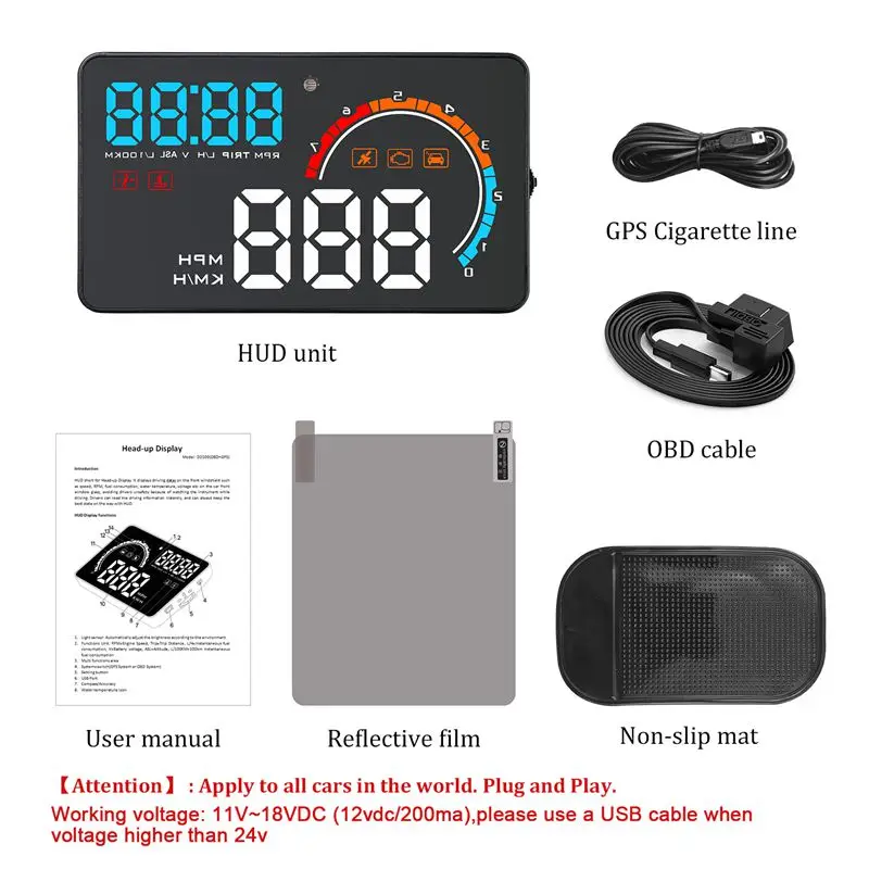4 дюйма D2500 Gm Hud на лобовое стекло Дисплей Highlight Led Цвет Экран Gps Скорость Дисплей Obd2 Устранение неисправностей кода неисправностей/над Скорость A