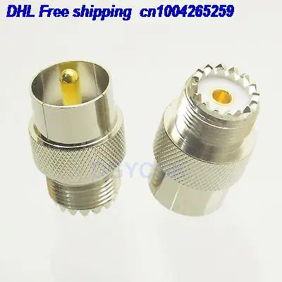 DHL 50 шт. адаптер преобразования Slide-on quick PL259 штекер в UHF SO239 разъем 22ds