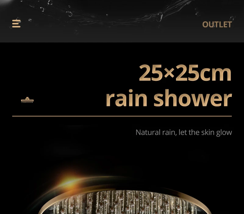 Brushed Gold Shower System  10 Shower Faucet Set Bathroom Rain Shower head and 3-Setting Handheld Shower Head Set (18)