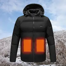 High Quality Heated Jackets Fashion Electric Heated Jacket USB Electric Heating Hooded Jackets Warm Winter Thermal Coat Wome Men