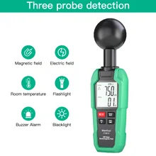 EMF Meter Tadeto EMF Detector with 3 Chips for 360° Measurement LCD Backlit Large Screen Radiation Detector with Flashlight for