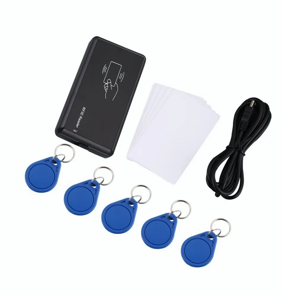 

13.56MHz Separated USB Contactless Black Smart IC Card Reader/Writer RFID Reader + 5 ID Key Tags/ID Cards