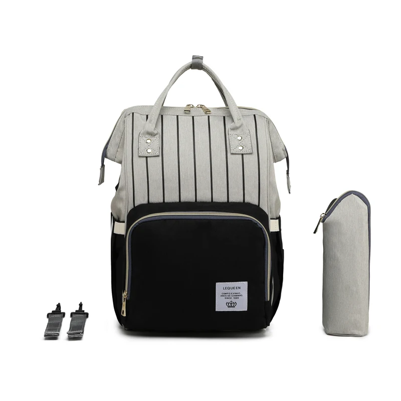 Lequeen Diaper Bag L LEQUEEN Детская сумка USB интерфейс пеленки мешок большой емкости Мумия Материнство Сумки Водонепроницаемый дорожный Рюкзак пеленки для ухода сумка - Цвет: Lequeen Diaper Bag L