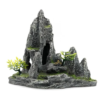 

Ornament Creative Resin Artificial Beautiful Ornament Hill Landscape Mountain Decor Rockery for Aquarium Fish Tank