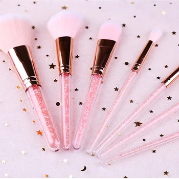 

7 Pcs Makeup Brush Set Pink Crystal Soft Makeup Concealer Foundation Eyeshadow Lipstick Blush Brush Makeup Brush Set Tool