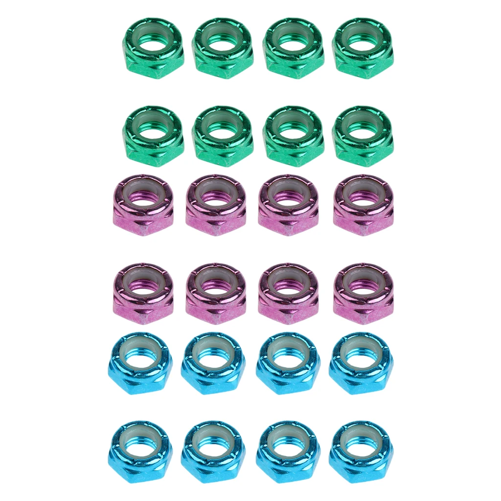 24Pcs Skateboard Truck Wheel Axle Screw Nuts Longboard Accessories