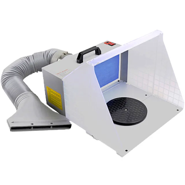 Airbrush Spray Booth with 141 CFM Exhaust Fan, Portable Paint Spray Booth  for Airbrushing with 4 LED Lights, Turntable and Exten - AliExpress