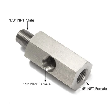 

1/8'' NPT Oil Pressure Sensor Tee To NPT Adapter Turbo Supply Feed Line Gauge NPT Male Famale Joint Connector Auto Accessories
