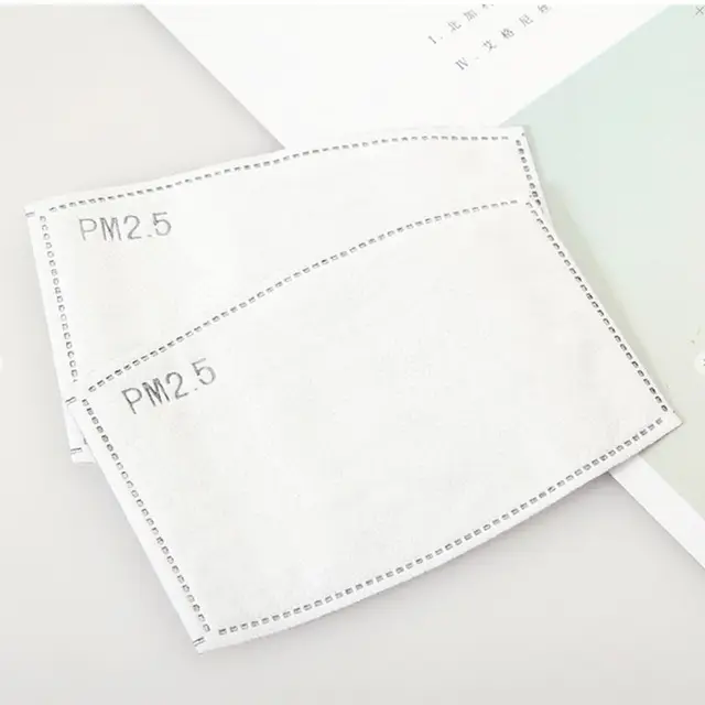 US $100.00  5 Layer Activated Carbon Protective Filters PM2.5 Mouth Masks Replaceable Insert