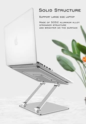 Soporte ajustable de aluminio para ordenador portátil, almohadilla de refrigeración plegable, para Macbook, Tablet y Notebook