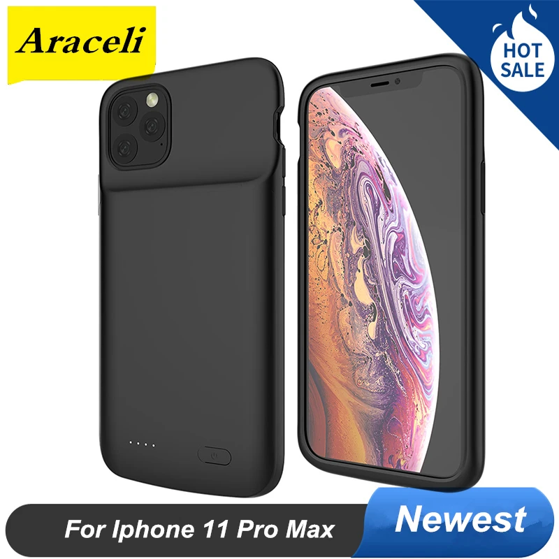 Ультратонкий чехол-аккумулятор из силикона 5000 мАч для iphone 11 Pro Max | Мобильные