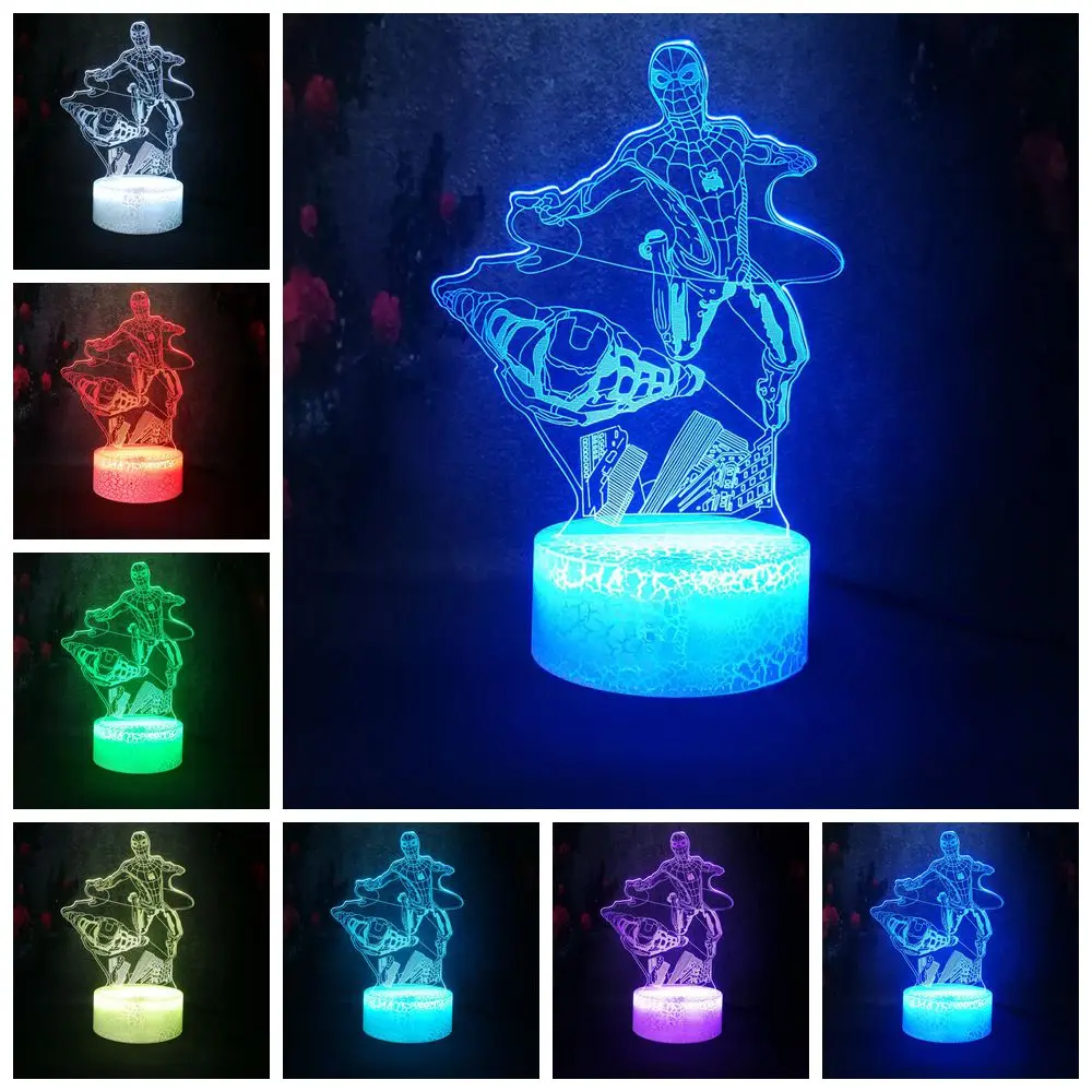 

Luster Lava LED Bulb Cool Marvel Superhero Iron man Spiderman Go Action 3D Night Light Baby Sleep Soft Lighting Study Desk Lamp