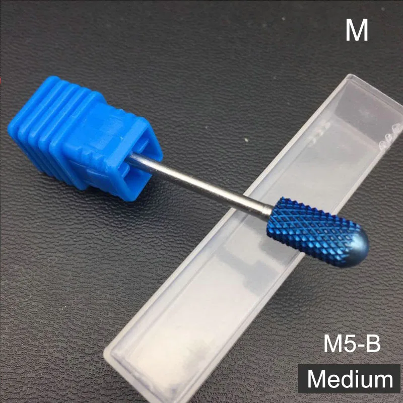 Синие вольфрамовые круглые фрезы для ногтей, твердосплавные фрезы для маникюра, электрические фрезы, аксессуары для ногтей - Цвет: M5-B