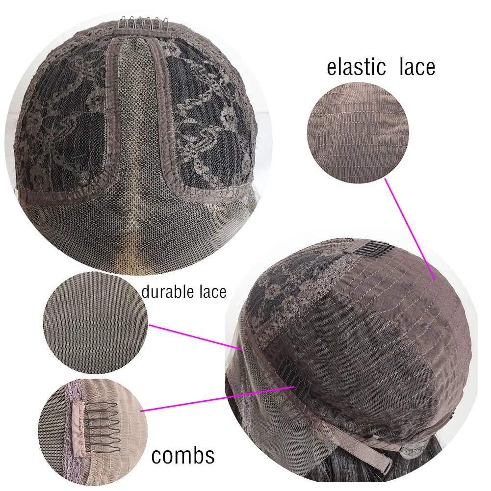 Dianteira do Laço Parte do Meio para as Mulheres Peruca do Laço com Cabelo do Bebê Glueless Peruca Sintético Seda Reta Alta Tempreture Substituição 6 alta tempreture substituição peruca do laço com cabelo do bebê