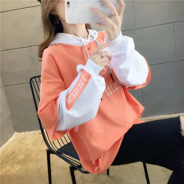 US $12.57 Cotton tops shirt Female embroidery winter Women sweatshirt Korean Style letter Modis Casual Haraju