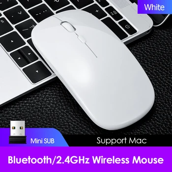 

2.4GHz Wireless Bluetooth Mouse Dual Mode USB Rechargeable Optical Mice for PC Laptop Computer Ergonomic Mice Silent
