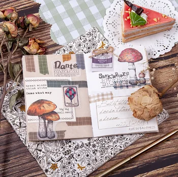 

Checked Sulfuric Acid Paper Stickers Picnic Garden Party Series Fresh Handbook DIY Material Decoration Stickers 8