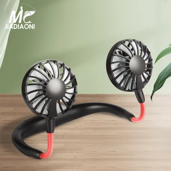 

JIADIAONI USB Portable Fan Neck Fan Neckband Small Desk Fans Handheld Air Conditioner Cooler Three-Speed Adjustment Fishing Gear