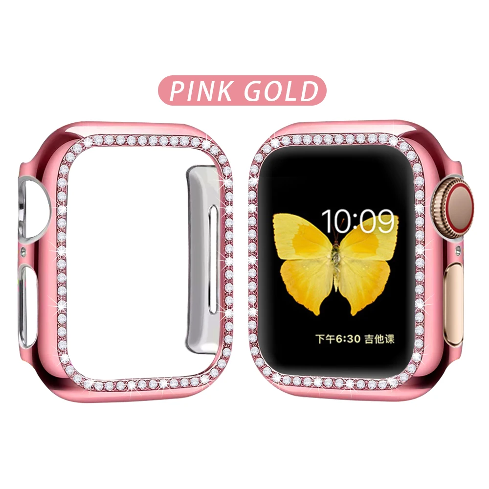 Чехол-бампер с алмазами защитный чехол для Apple Watch Cover Series 5 4 3 2 1 38 мм 42 мм чехол s для Iwatch 5 4 40 мм 44 мм аксессуары для часов