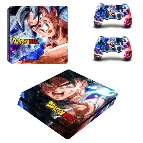 Золотой Dragon Ball супер полное покрытие лицевые панели PS4 тонкая кожа Виниловая наклейка, стикер для Playstation 4 консоль и контроллер PS4 тонкая кожа - Цвет: Золотой