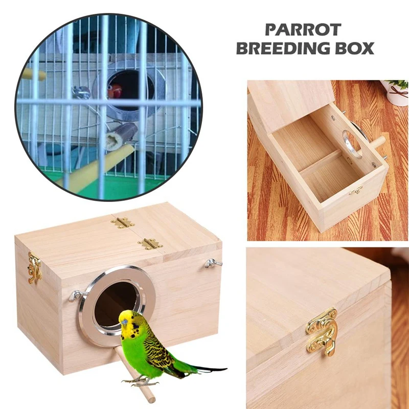 Твердая деревянная кормушка для птиц Budgerigar Parrot коробка для разведения Птичье гнездо клетка инкубатор для Parakeet Love Birds