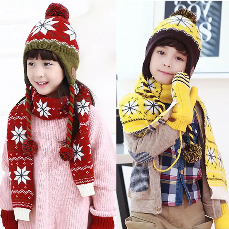 child's hat scarf and glove set