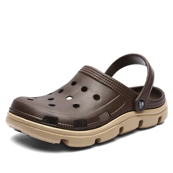 

2020 Newest Men Summer Casual Sandals Crocse Shoes Mens Beach Slippers Breathable Hole Flats Light Male Massage Sandals Slippers