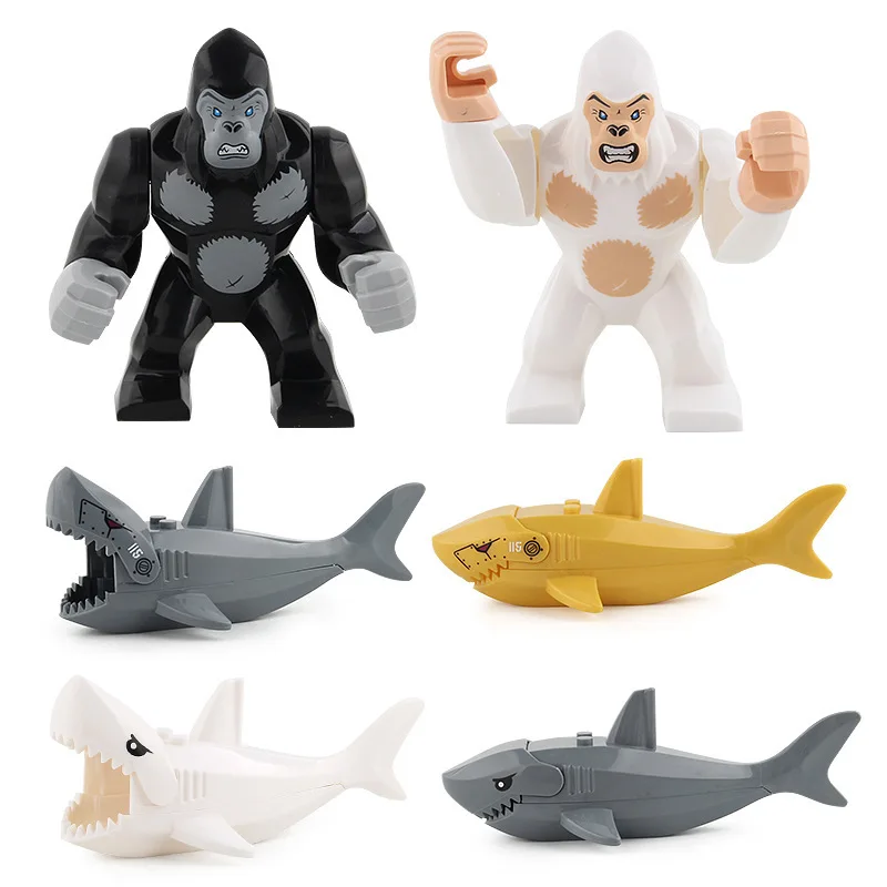 

Hot Sales Wild Animal Building Blocks Toy Shark Gorilla Animal Decoration Doll Model Multi--Selectable