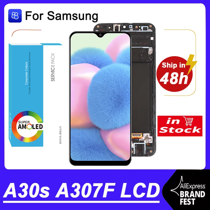 100% Оригинальный 6 4 ''Super AMOLED дисплей для Samsung A30s A307F A307 A307FN ЖК-дисплей с